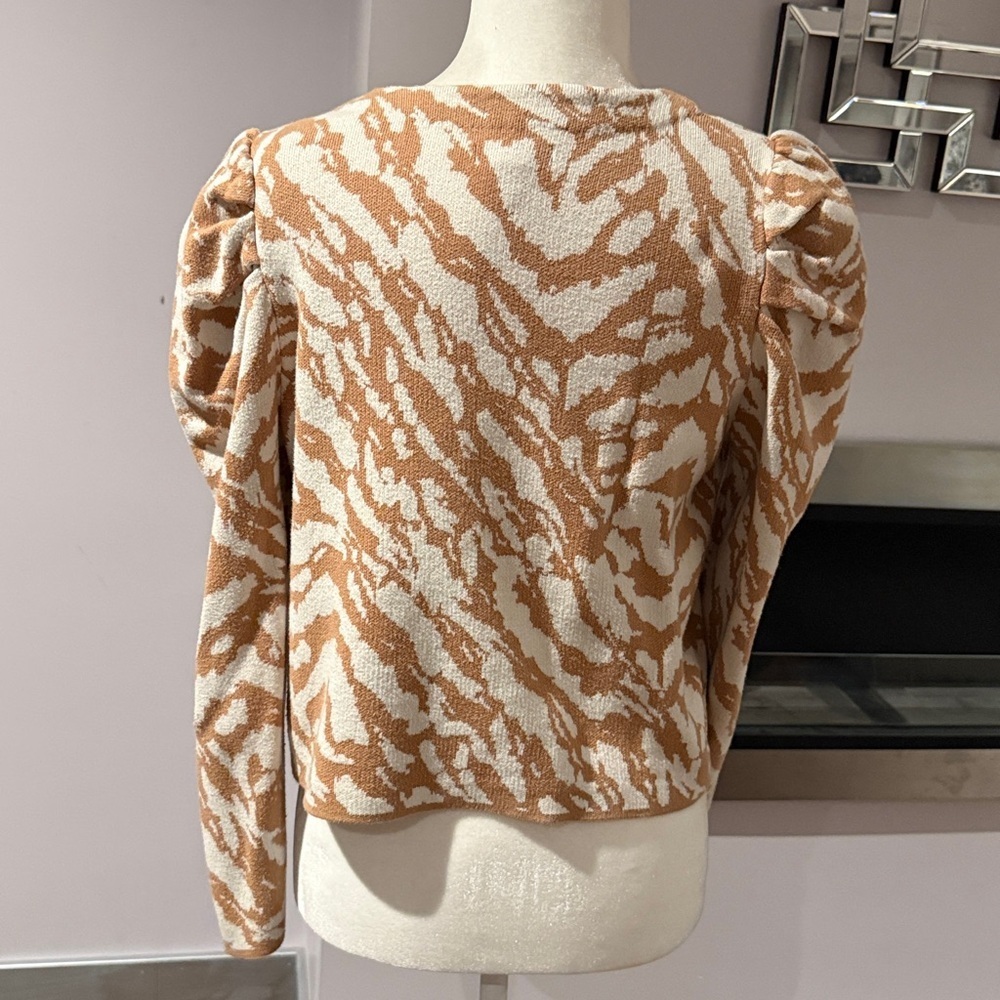 Nine West Beige and White cardigan Sweater size L - Picture 3 of 6